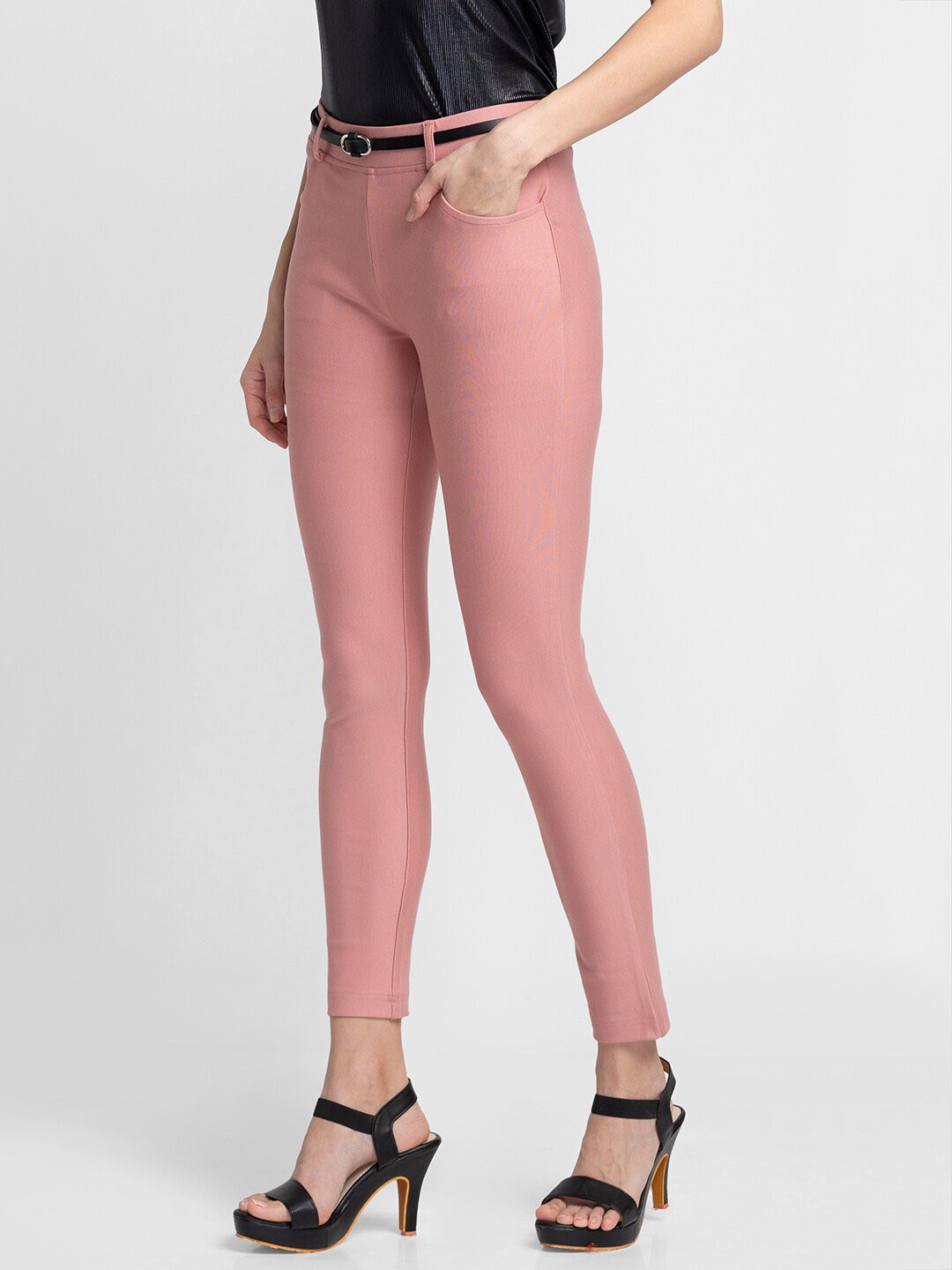 

Globus Women Skinny Fit Treggings, Pink