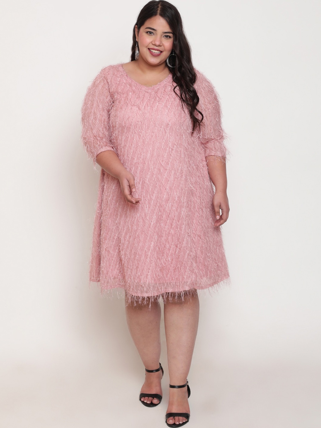 

Amydus Plus Size A-Line Dress, Pink