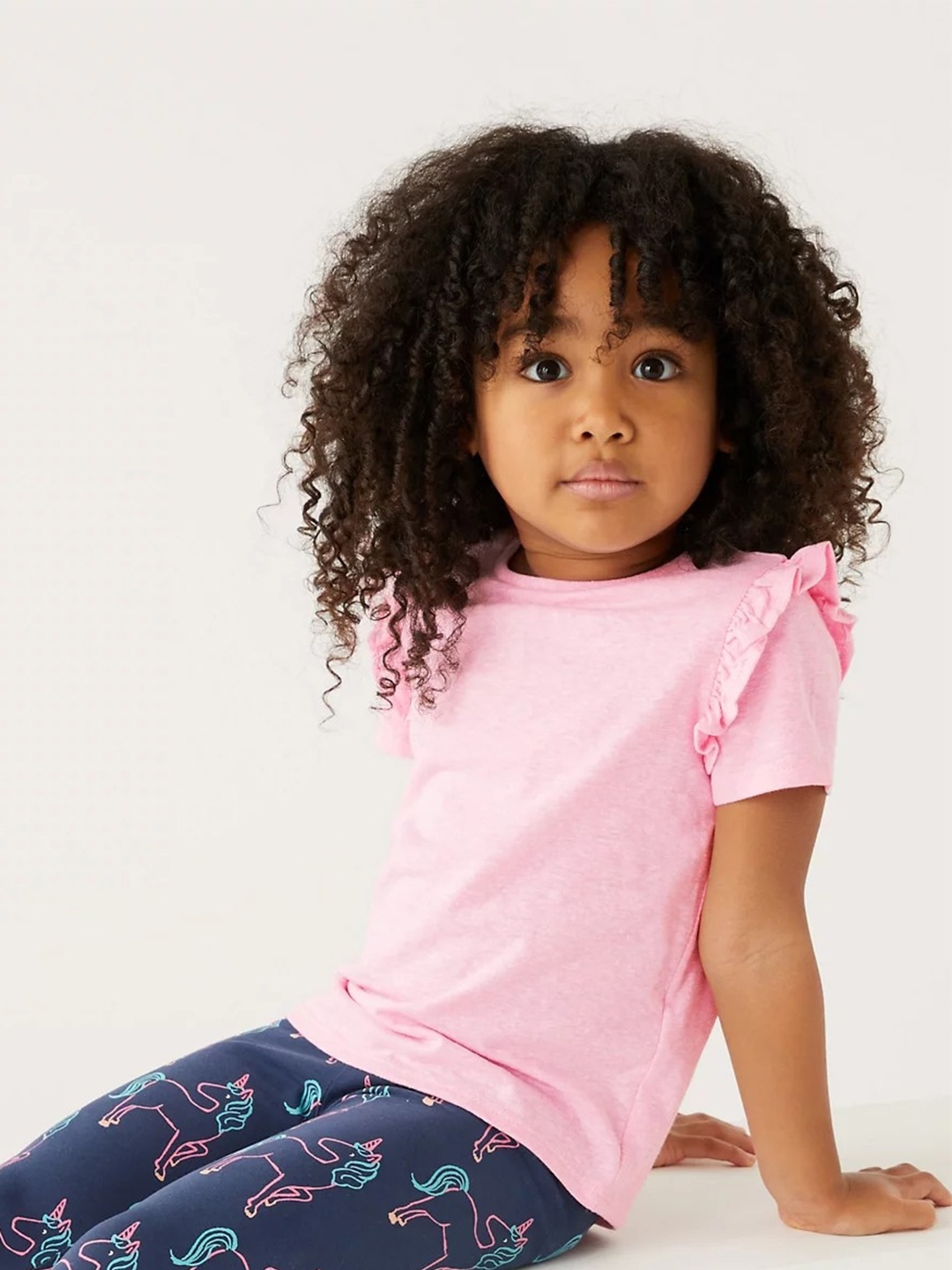 

Marks & Spencer Girls Frills T-Shirt, Pink