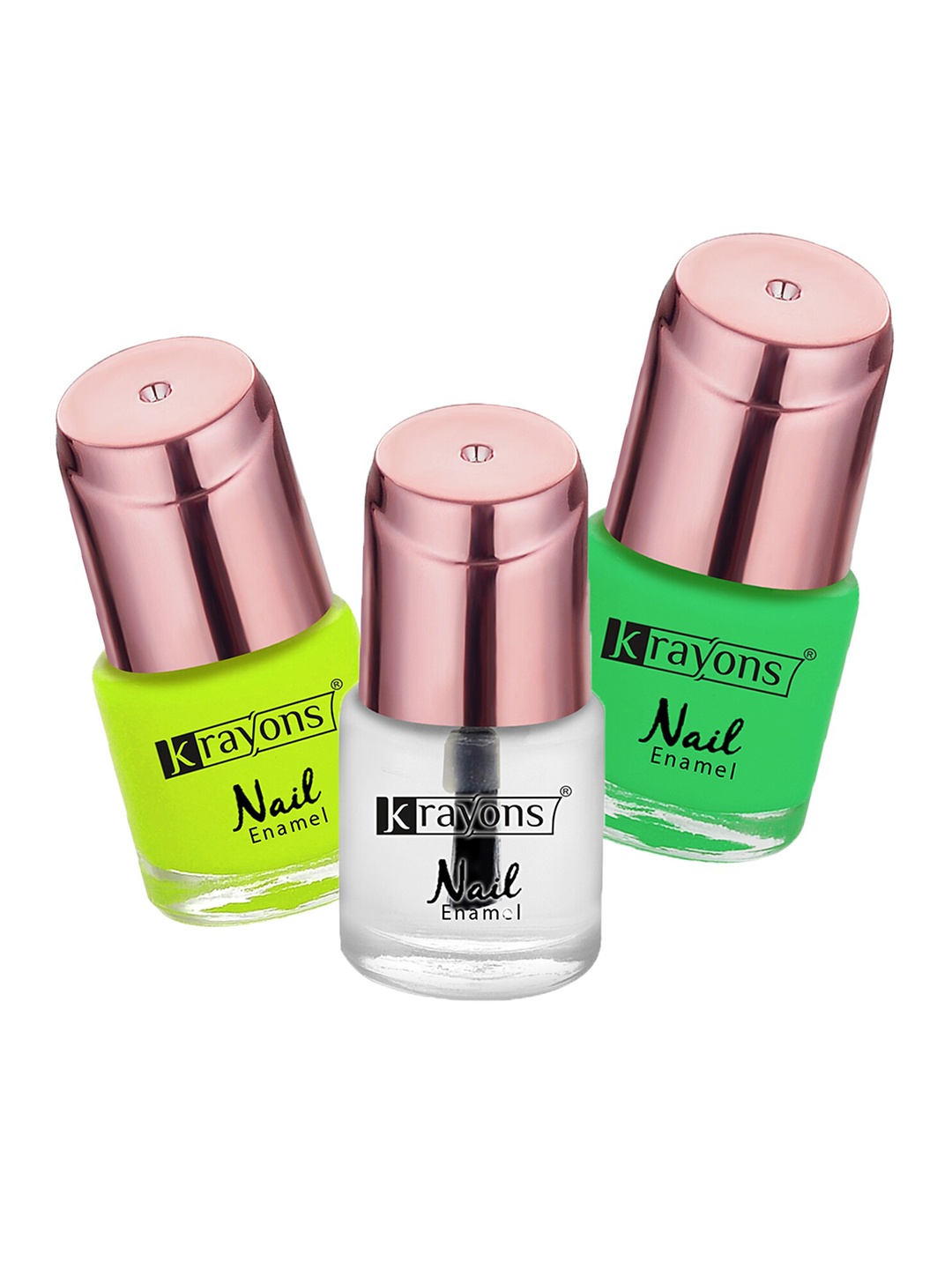 

krayons Set of 3 Crazy Long Lasting Gel Nail Enamel - 8 ml Each, Yellow