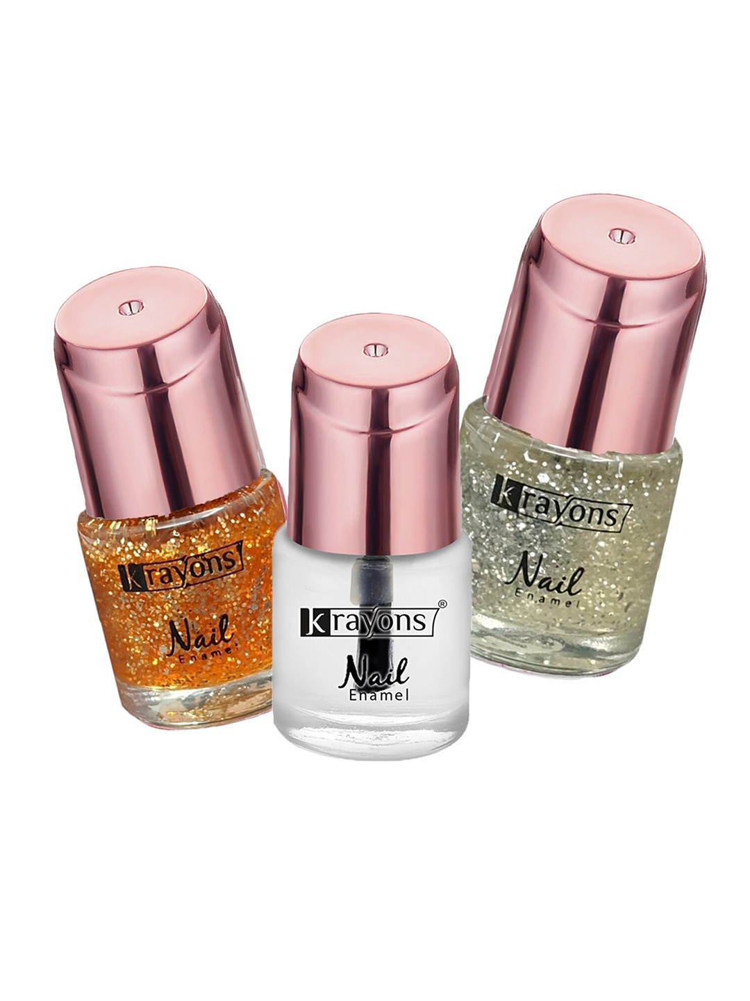 

krayons Set of 3 Crazy Long Lasting Gel Nail Enamel - 8 ml Each, Orange