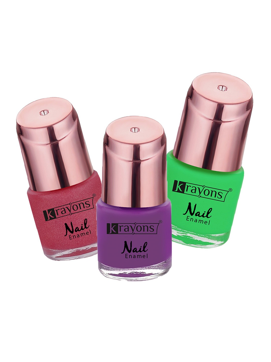 

krayons Set Of 3 Color Me Crazy Gel Long Lasting Nail Polish - 8ml Each, Green