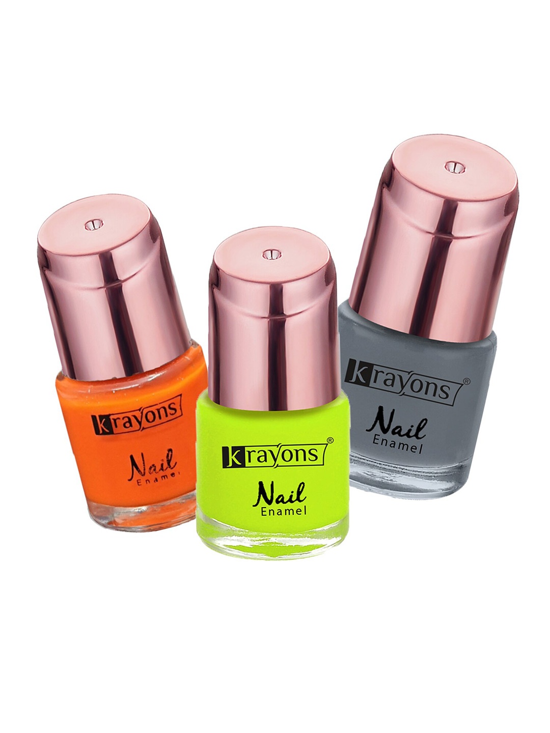 

krayons Set Of 3 Color Me Crazy Gel Long Lasting Nail Polish - 8ml Each, Orange