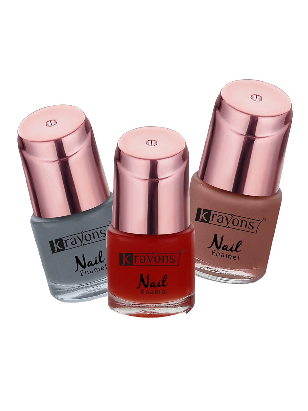 krayons Set Of 3 Color Me Crazy Gel Long Lasting Nail Polish - 8ml Each, Maroon