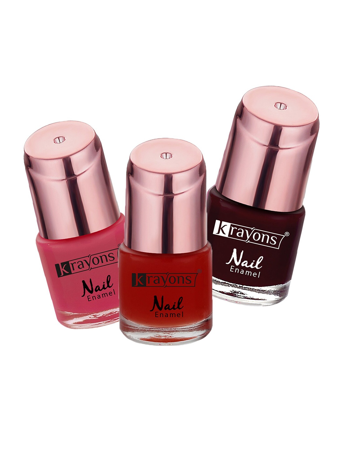 

krayons Set Of 3 Color Me Crazy Gel Long Lasting Nail Polish - 8ml Each, Red