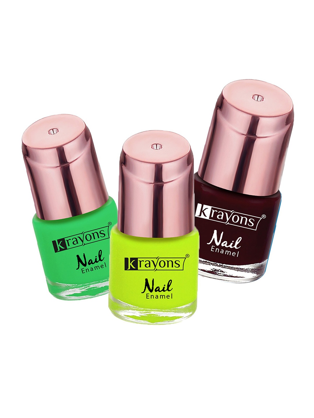 

krayons Set Of 3 Color Me Crazy Gel Long Lasting Nail Polish - 8ml Each, Green