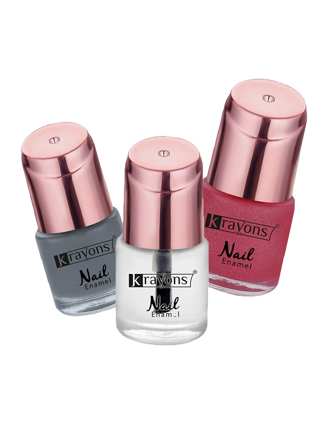 

krayons Set of 3 Color Me Crazy Gel Long Lasting Nail Polish - 8 ml each, Pink