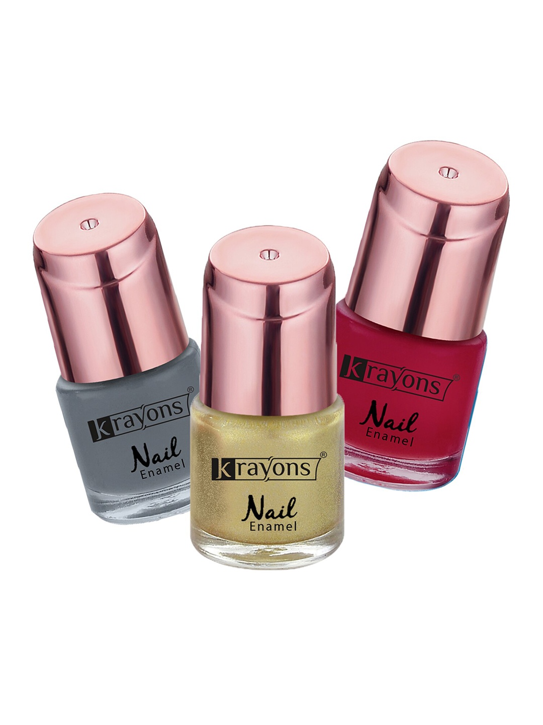 

krayons Set of 3 Color Me Crazy Gel Long Lasting Nail Polish - 8 ml each, Red