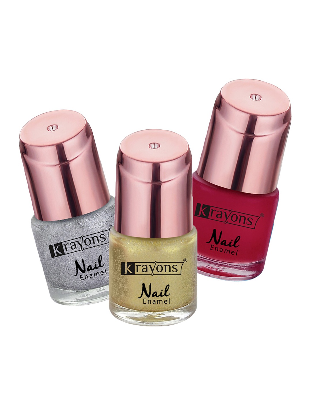 

krayons Set of 3 Color Me Crazy Gel Long Lasting Nail Polish - 8 ml each, Red