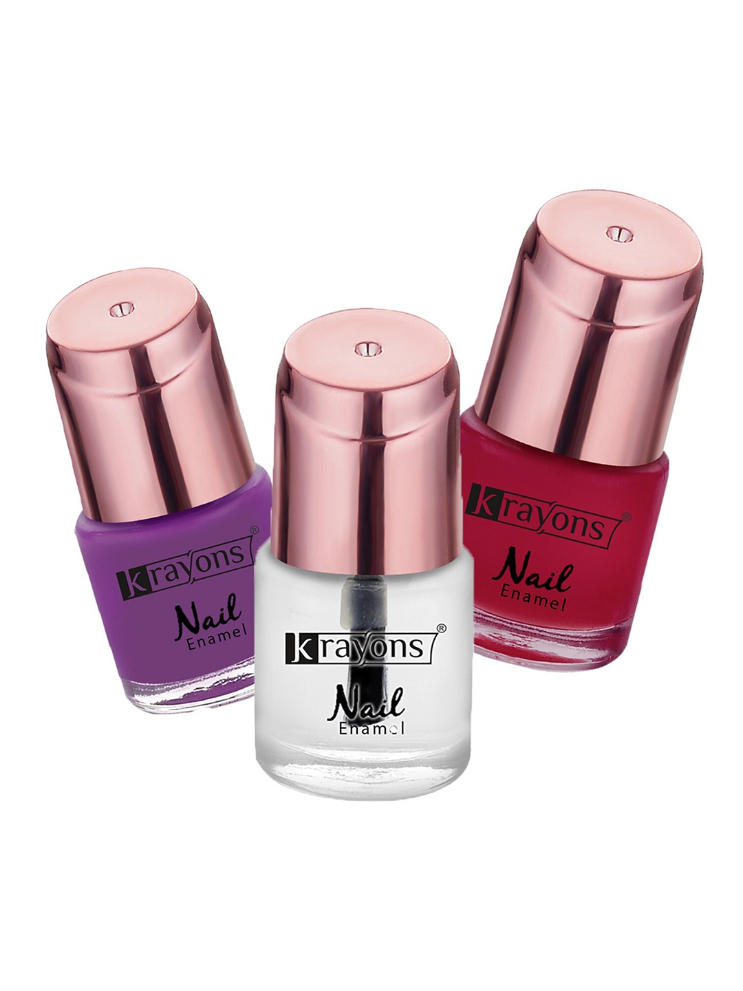 

krayons Set of 3 Color Me Crazy Gel Long Lasting Nail Polish - 8 ml each, Red