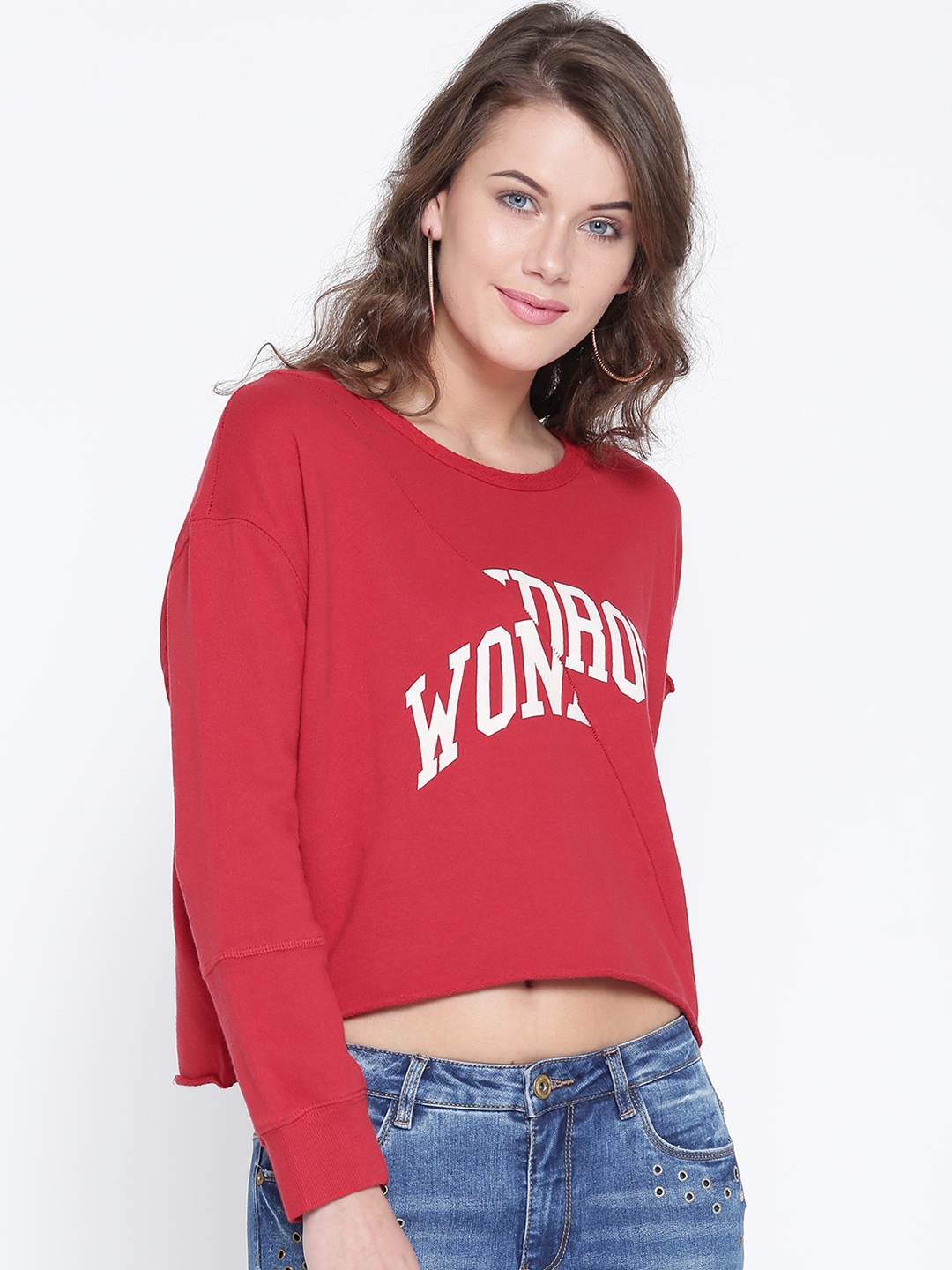 

ONLY Women Red Printed Sweatshirt