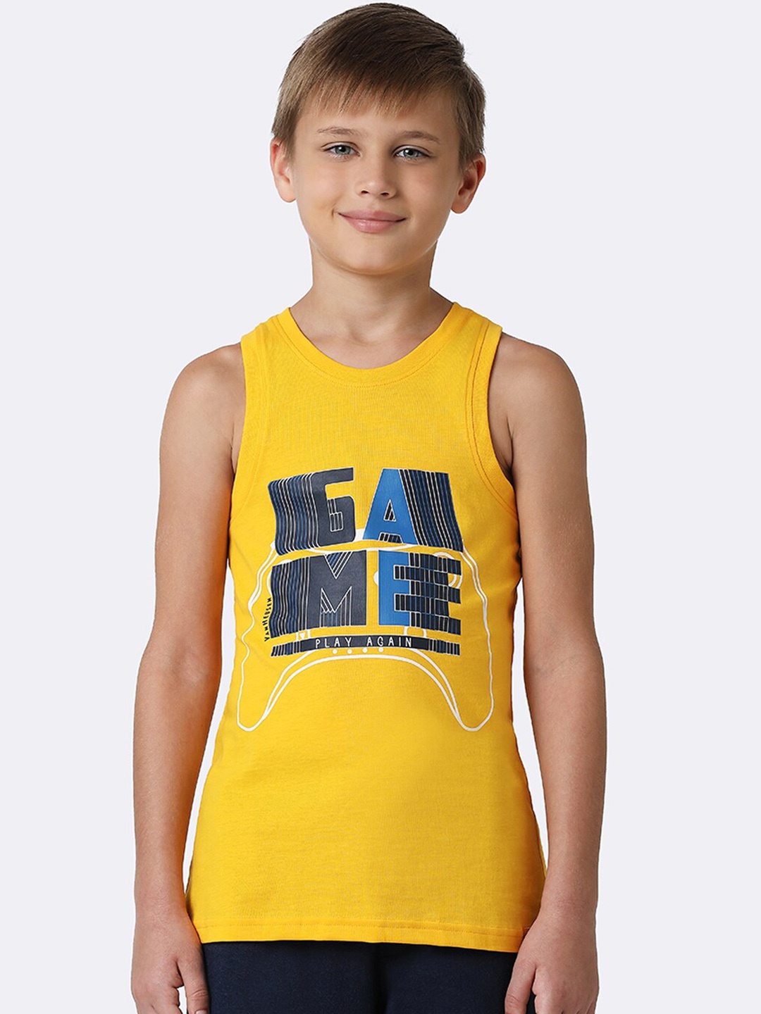 

Van Heusen Boys Chest Graphic-Printed Ultra Soft Pure Cotton Tank Top, Yellow