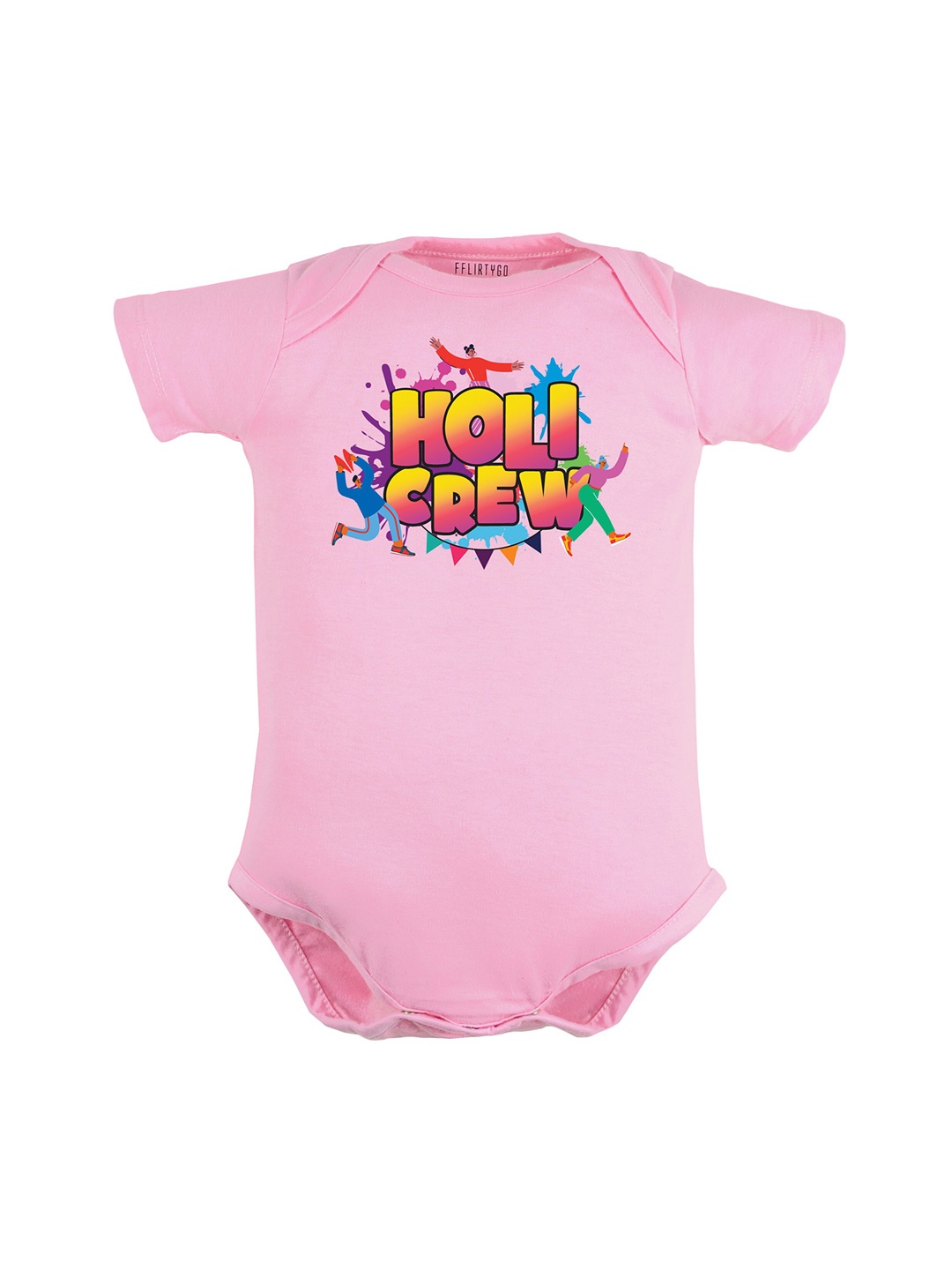 

FFLIRTYGO Infant Kids Printed Pure Cotton Bodysuit, Pink