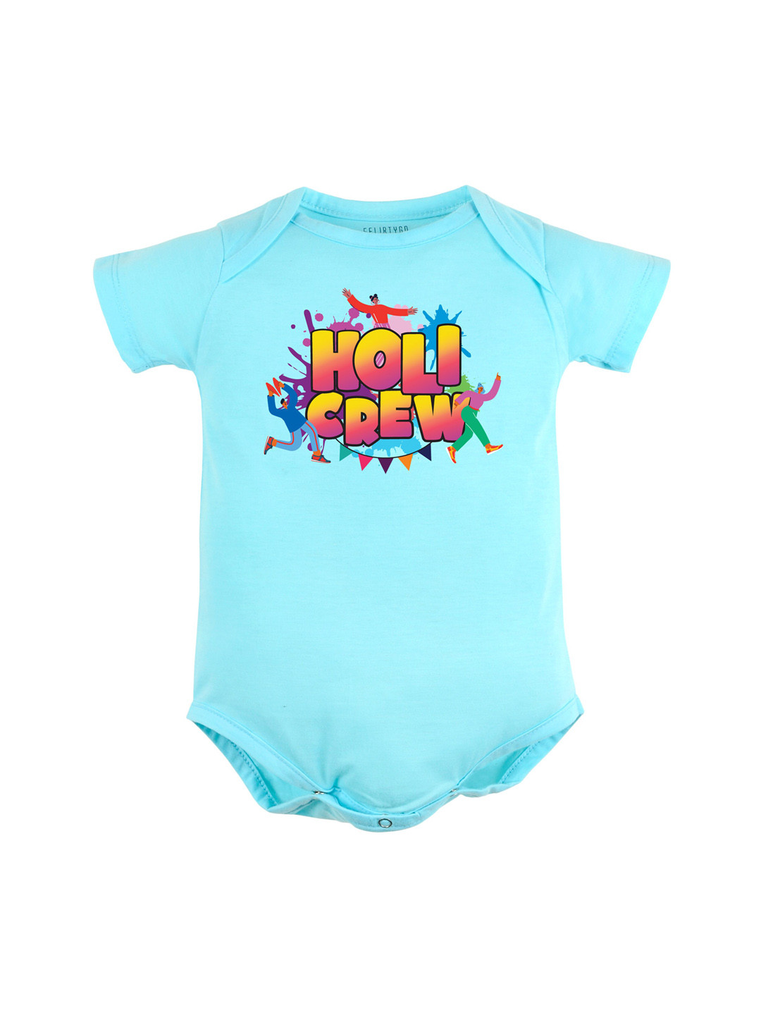 

FFLIRTYGO Infant Kids Printed Pure Cotton Bodysuit, Turquoise blue
