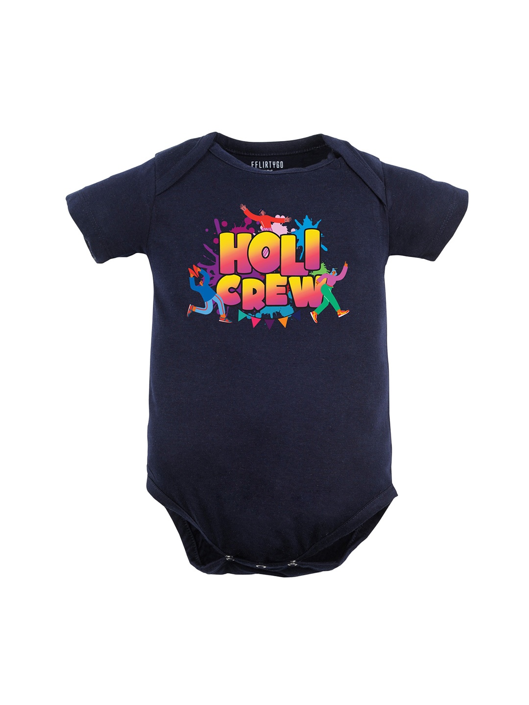 

FFLIRTYGO Infants Kids Printed Pure Cotton Romper, Navy blue