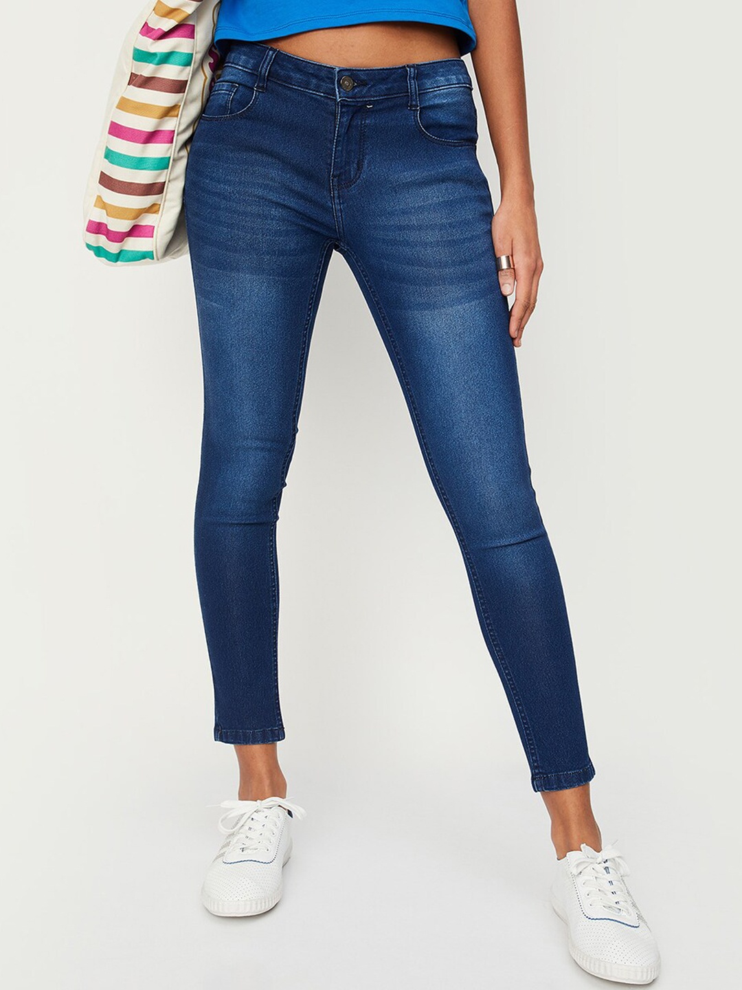 

max Women Mid Rise Regular Fit, Navy blue