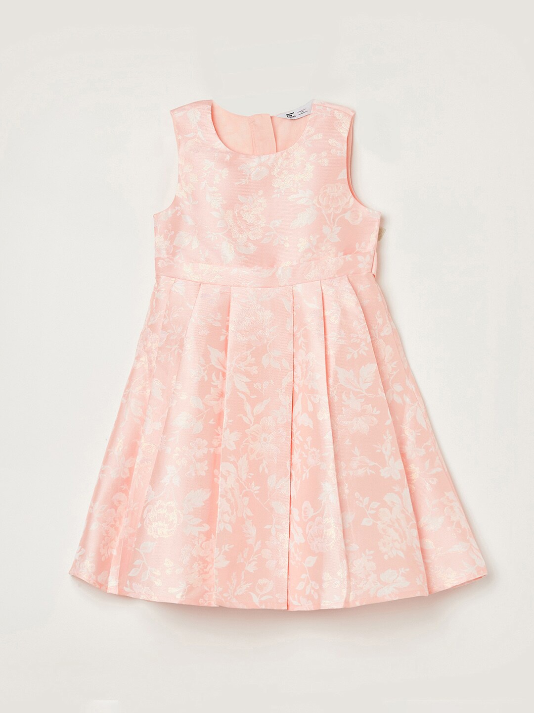 

Fame Forever by Lifestyle Round Neck Floral Printed Dress, Peach