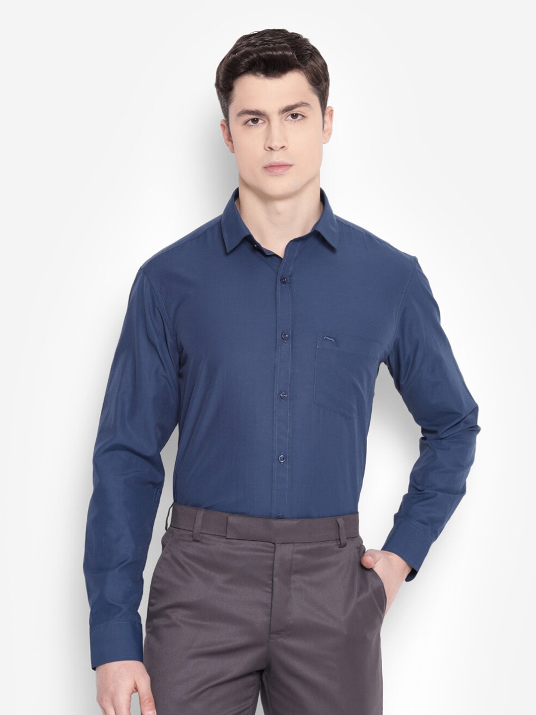 

JUMP USA Men Comfort Formal Shirt, Navy blue