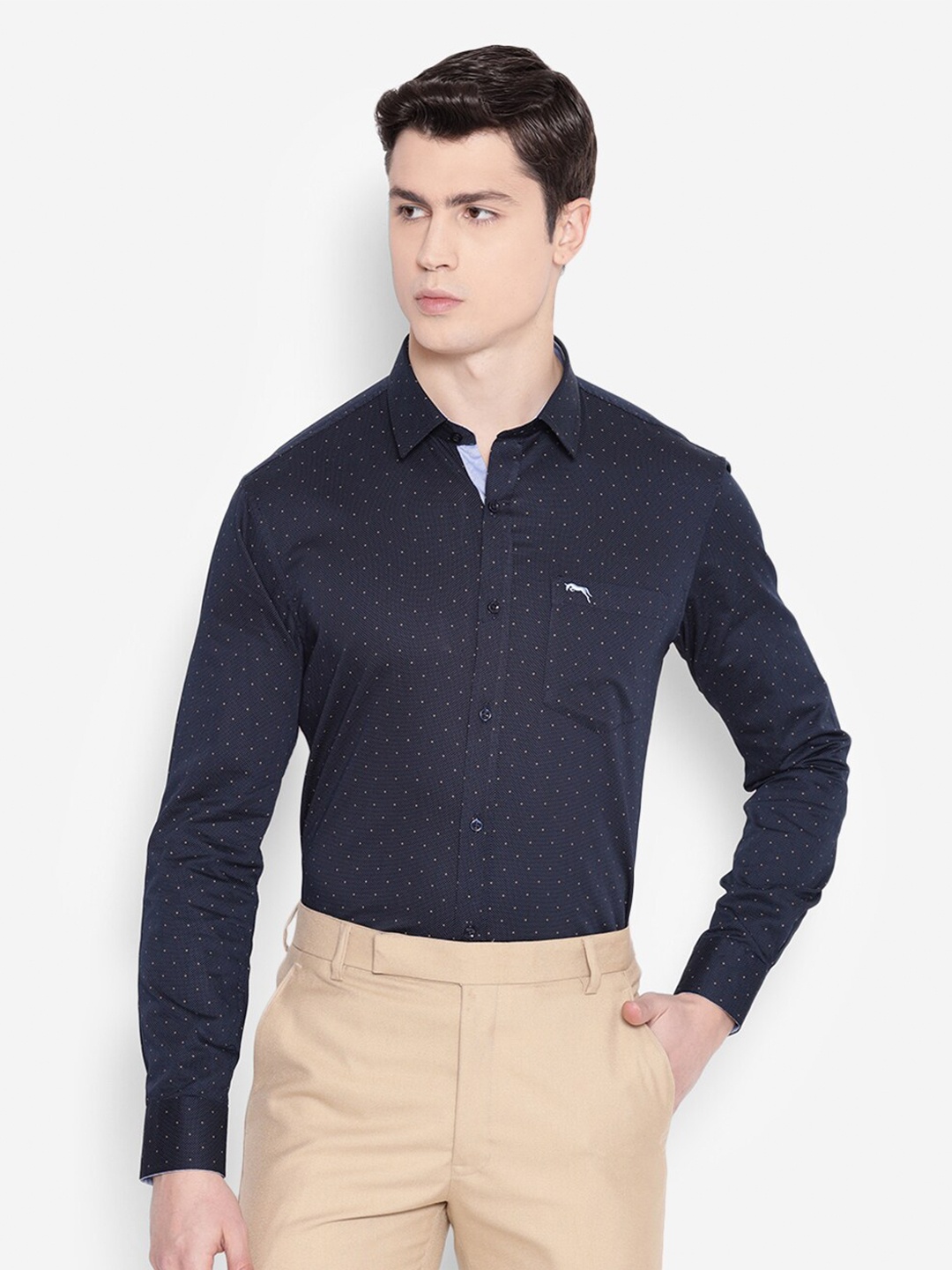 

JUMP USA Men Comfort Pure Cotton Formal Shirt, Blue