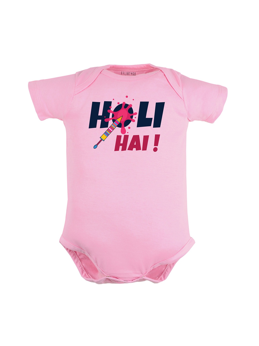 

FFLIRTYGO Infant Printed Pure Cotton Romper, Pink