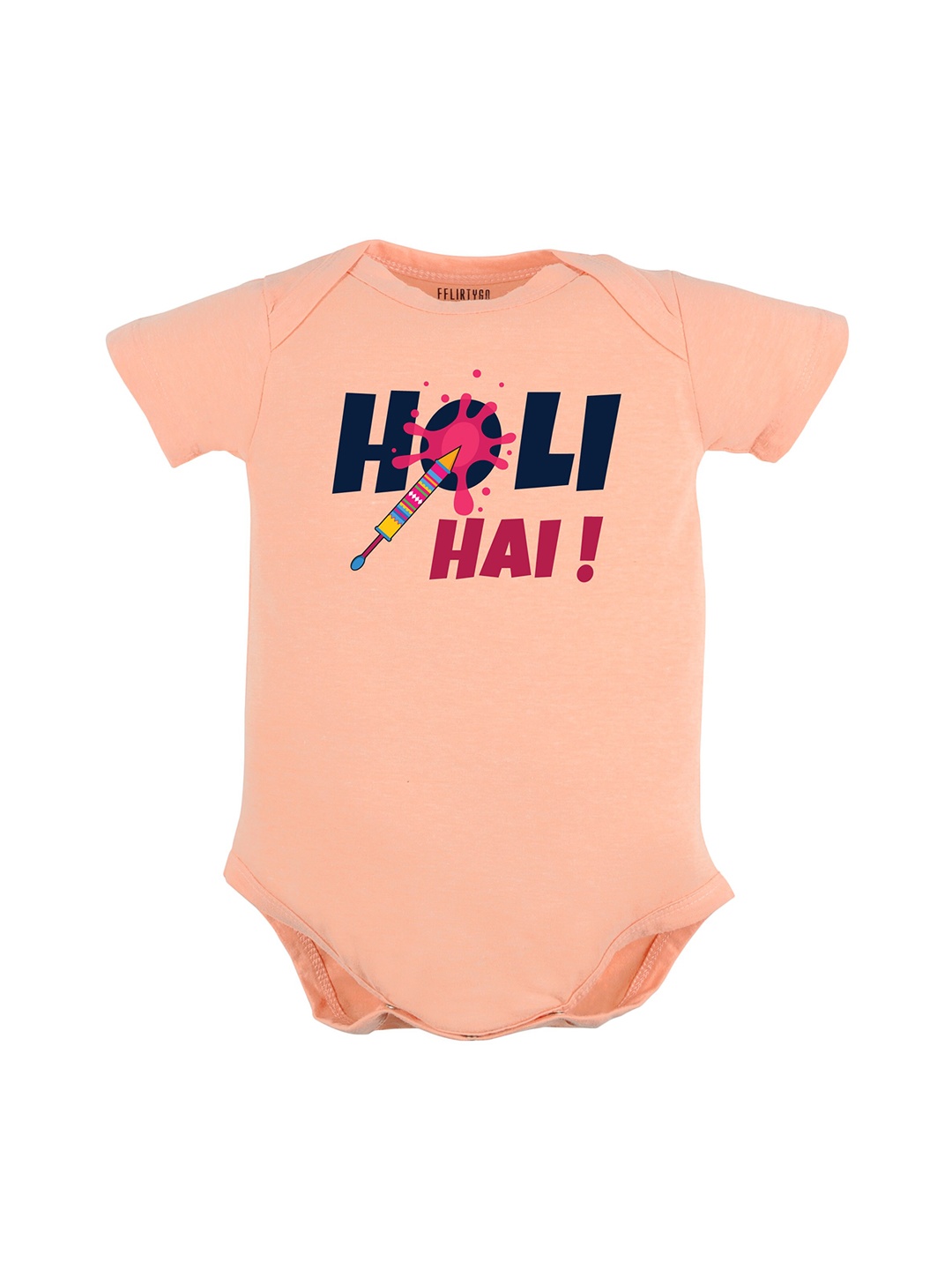 

FFLIRTYGO Infant Printed Cotton Romper, Peach