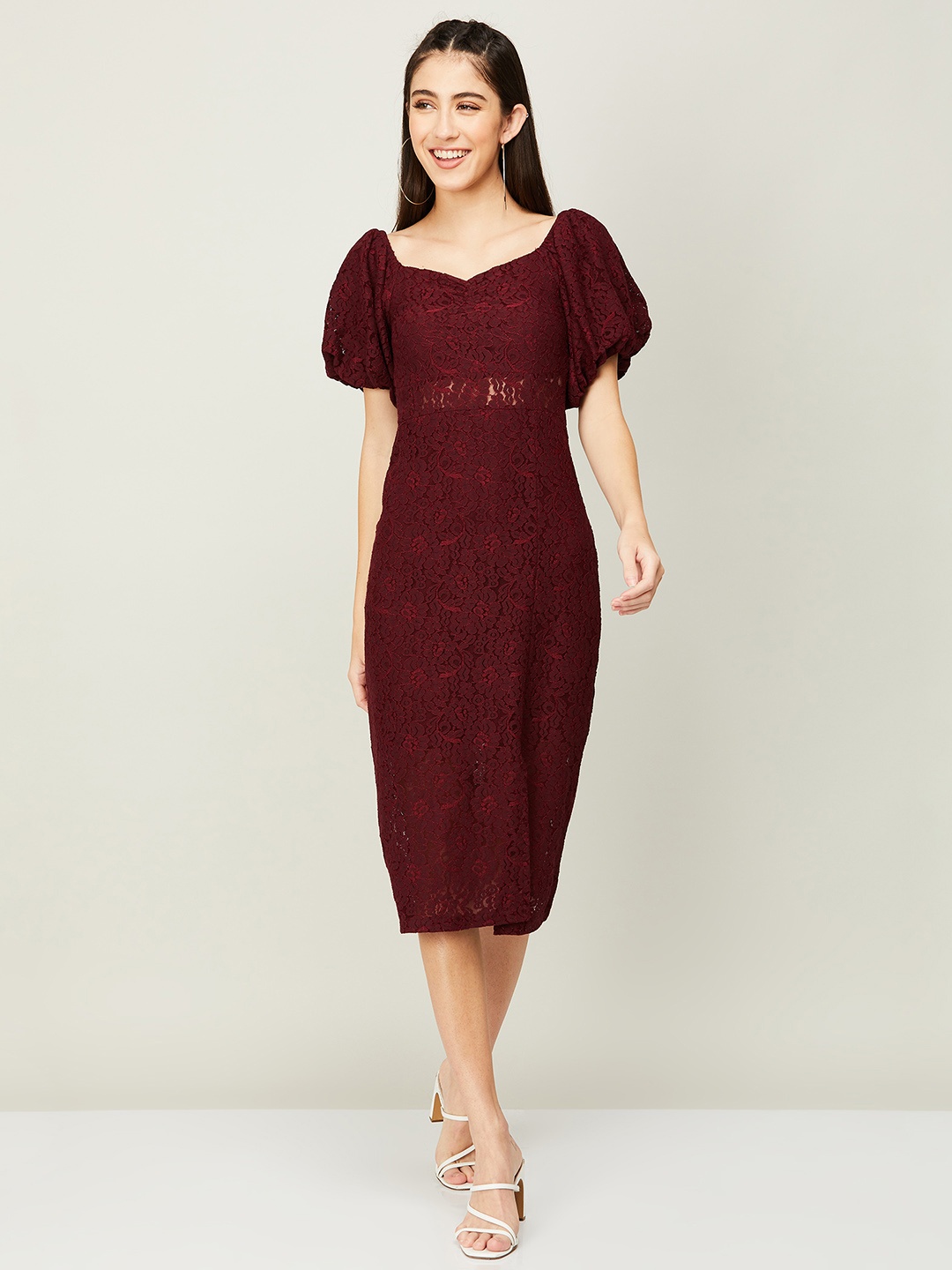

Ginger by Lifestyle Self Design Sheath Midi Dress, Maroon