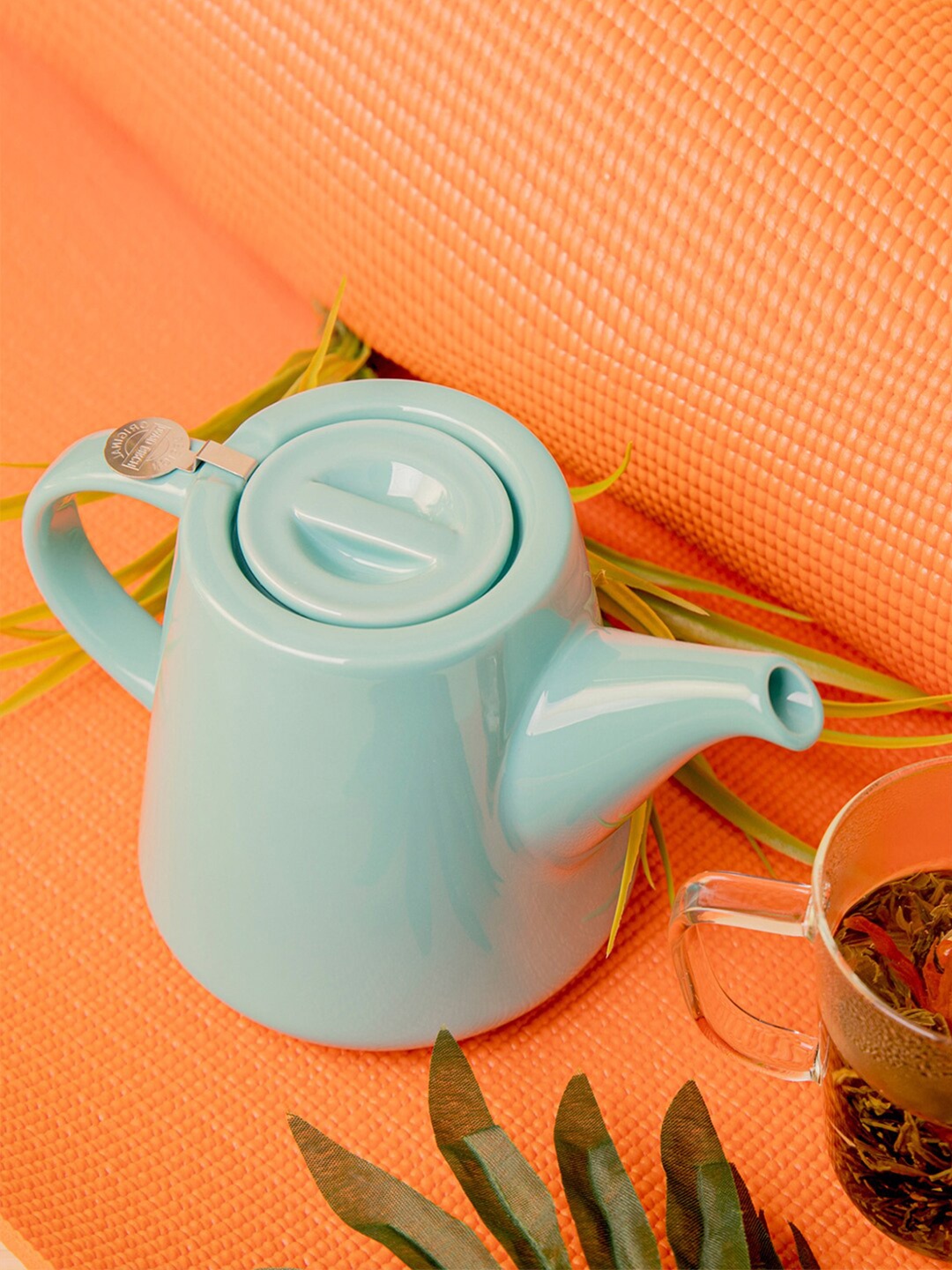 

London Pottery Blue Ceramic Glossy Kettle-650ml