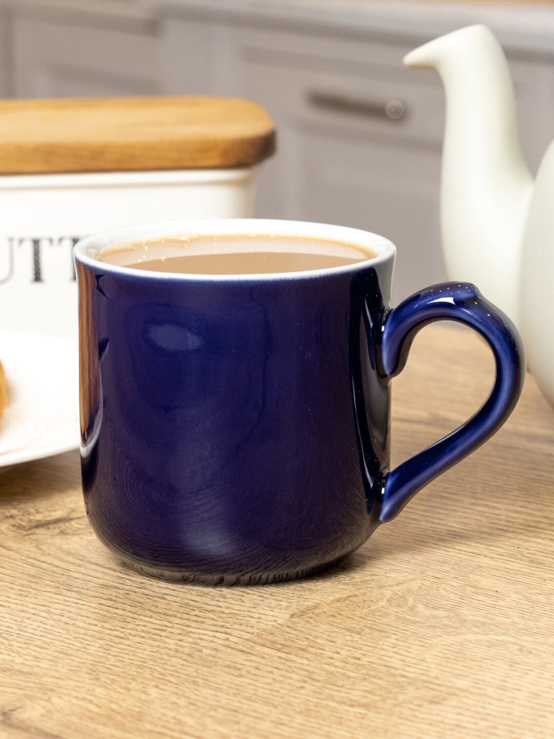 

London Pottery Blue & White Stoneware Glossy Mug-250ml
