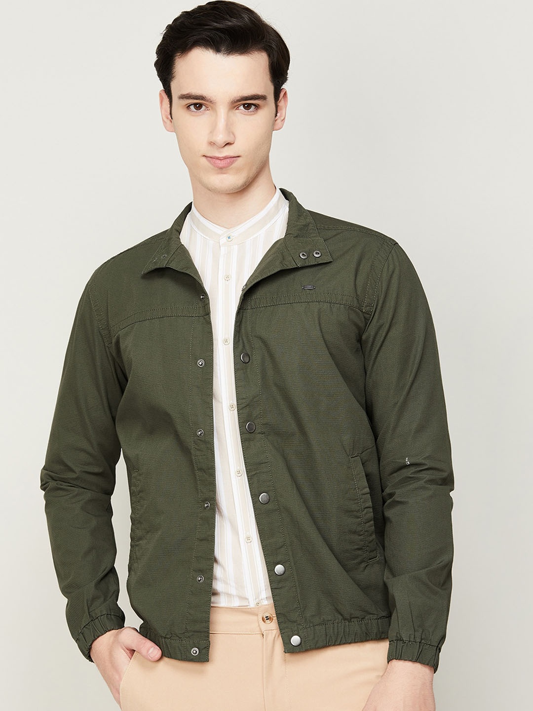 

CODE by Lifestyle Men Cotton Bomber Jacket, Olive