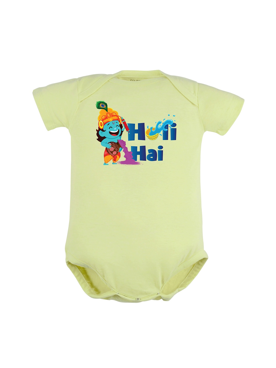 

FFLIRTYGO Infants Kids Baby Holi Printed Pure Cotton Bodysuit, Green