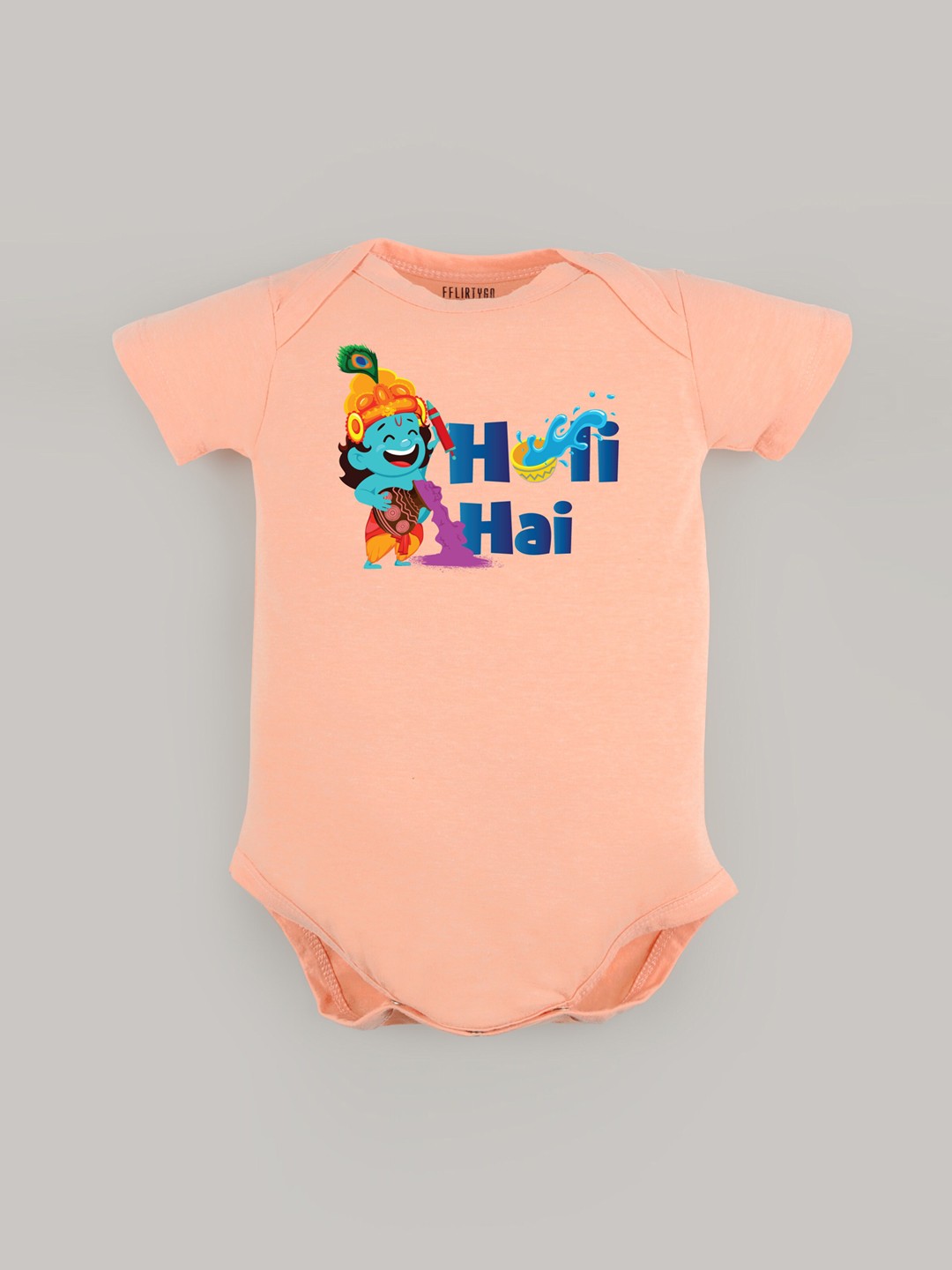 

FFLIRTYGO Infant Kids Printed Pure Cotton Bodysuit, Peach