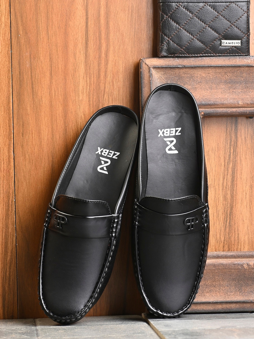 

ZEBX Men Round Toe Lightweight Mule Sneakers, Black