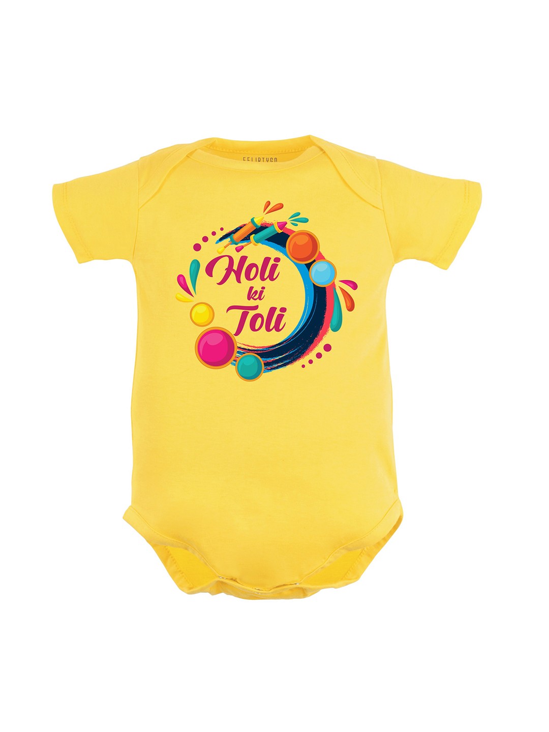 

FFLIRTYGO Kids Printed Pure Cotton Romper, Yellow