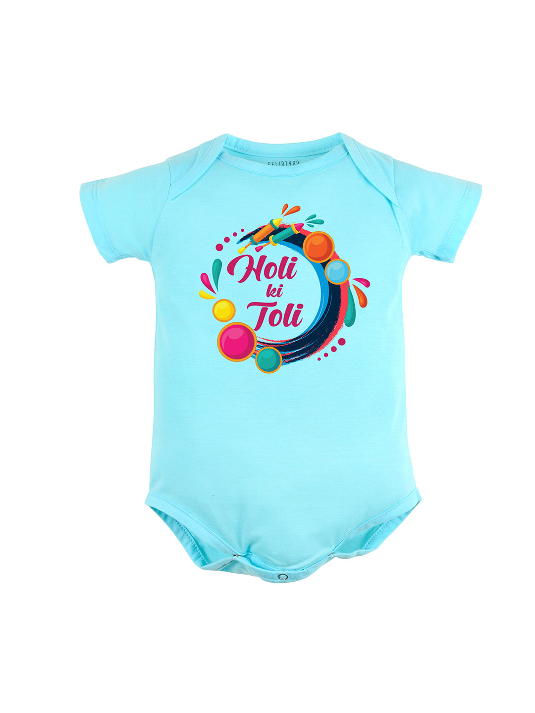 

FFLIRTYGO Infants Holi Printed Pure Cotton Bodysuit, Blue