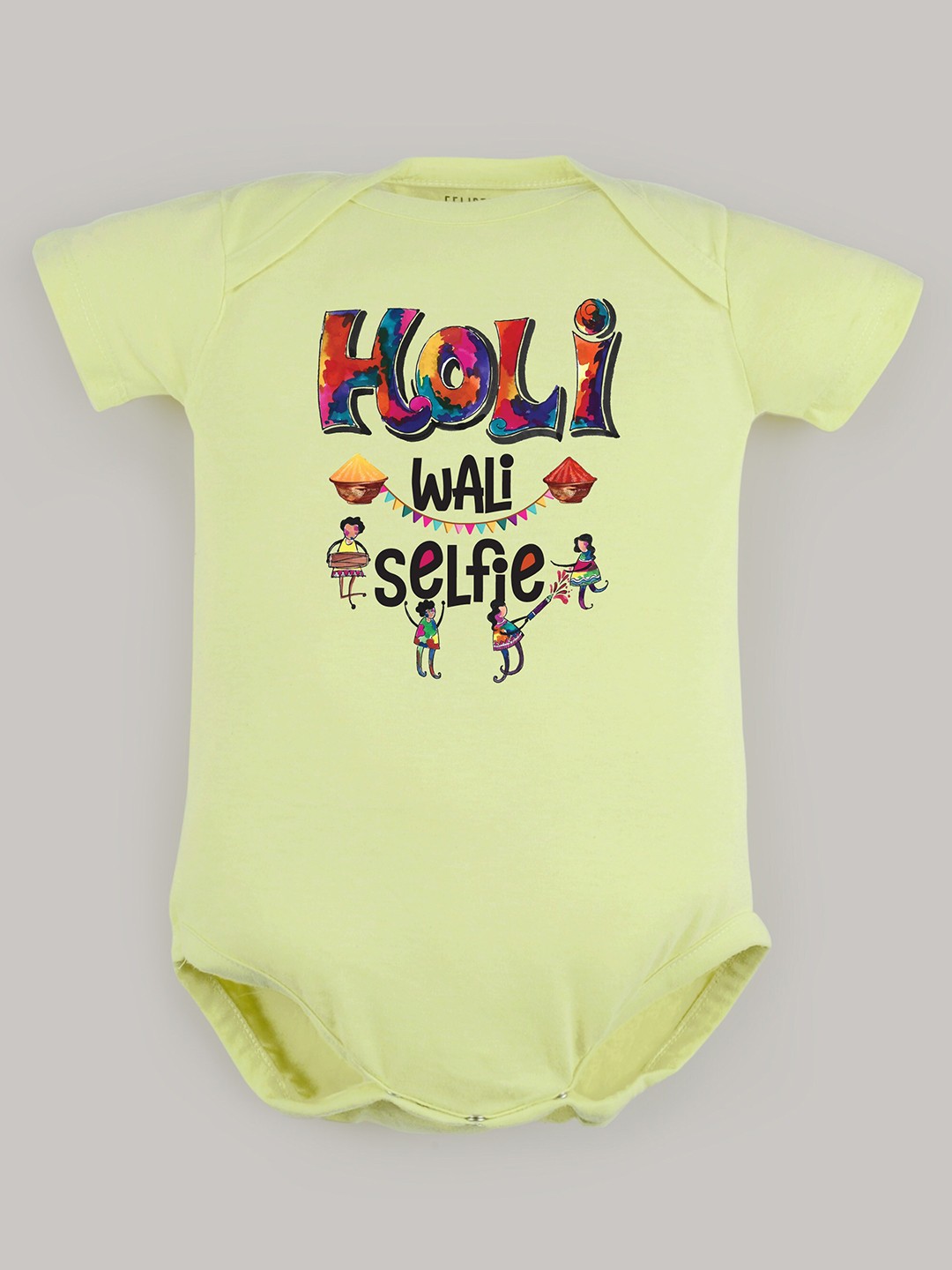 

FFLIRTYGO Infants Holi Printed Pure Cotton Bodysuit, Green