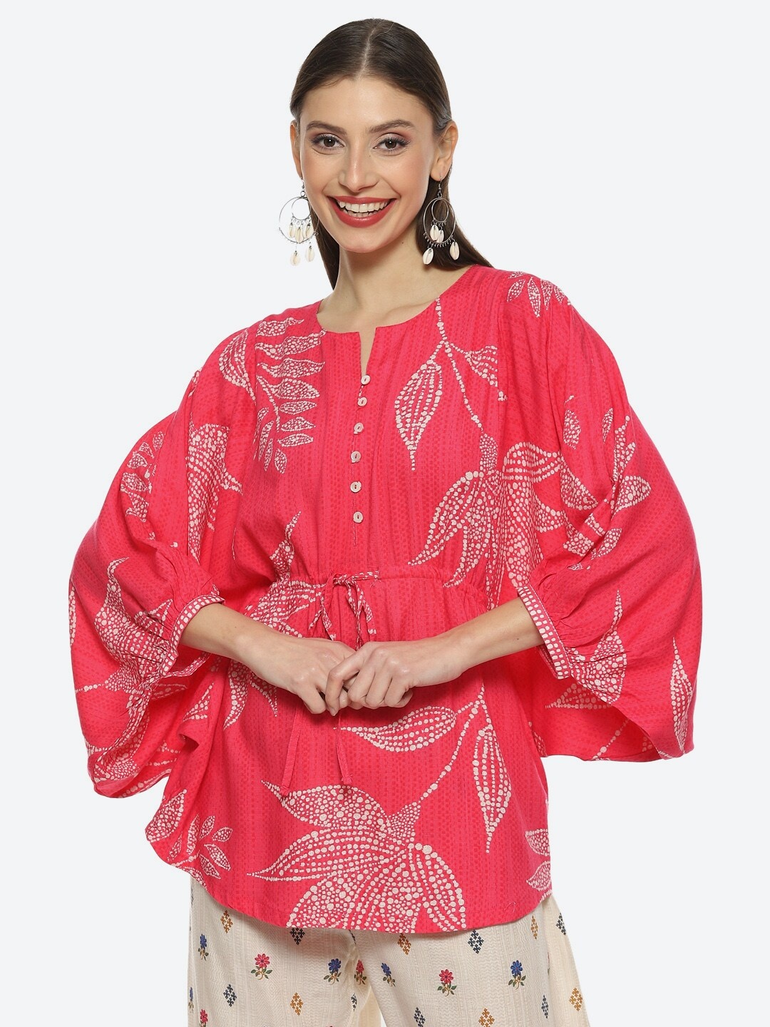 

Biba Pink Floral Printed Tunic