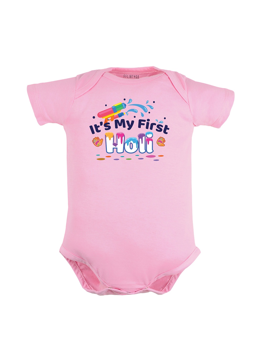 

FFLIRTYGO Infant Printed Pure Cotton Bodysuit, Pink