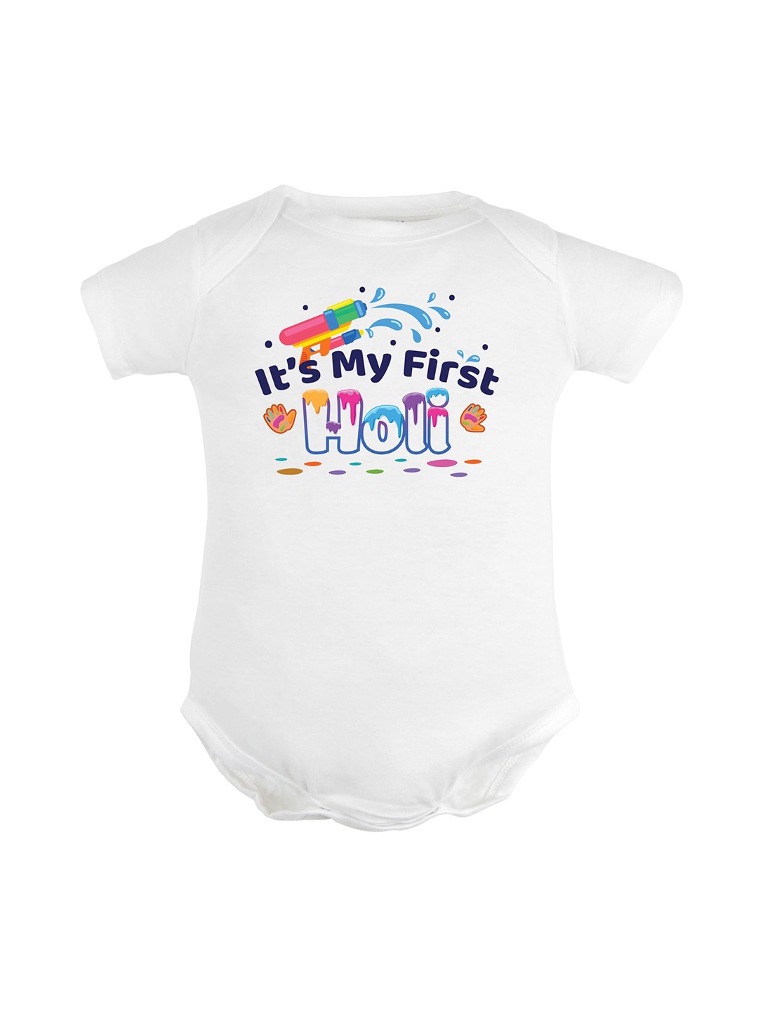 

FFLIRTYGO Infant Printed Pure Cotton Bodysuit, White