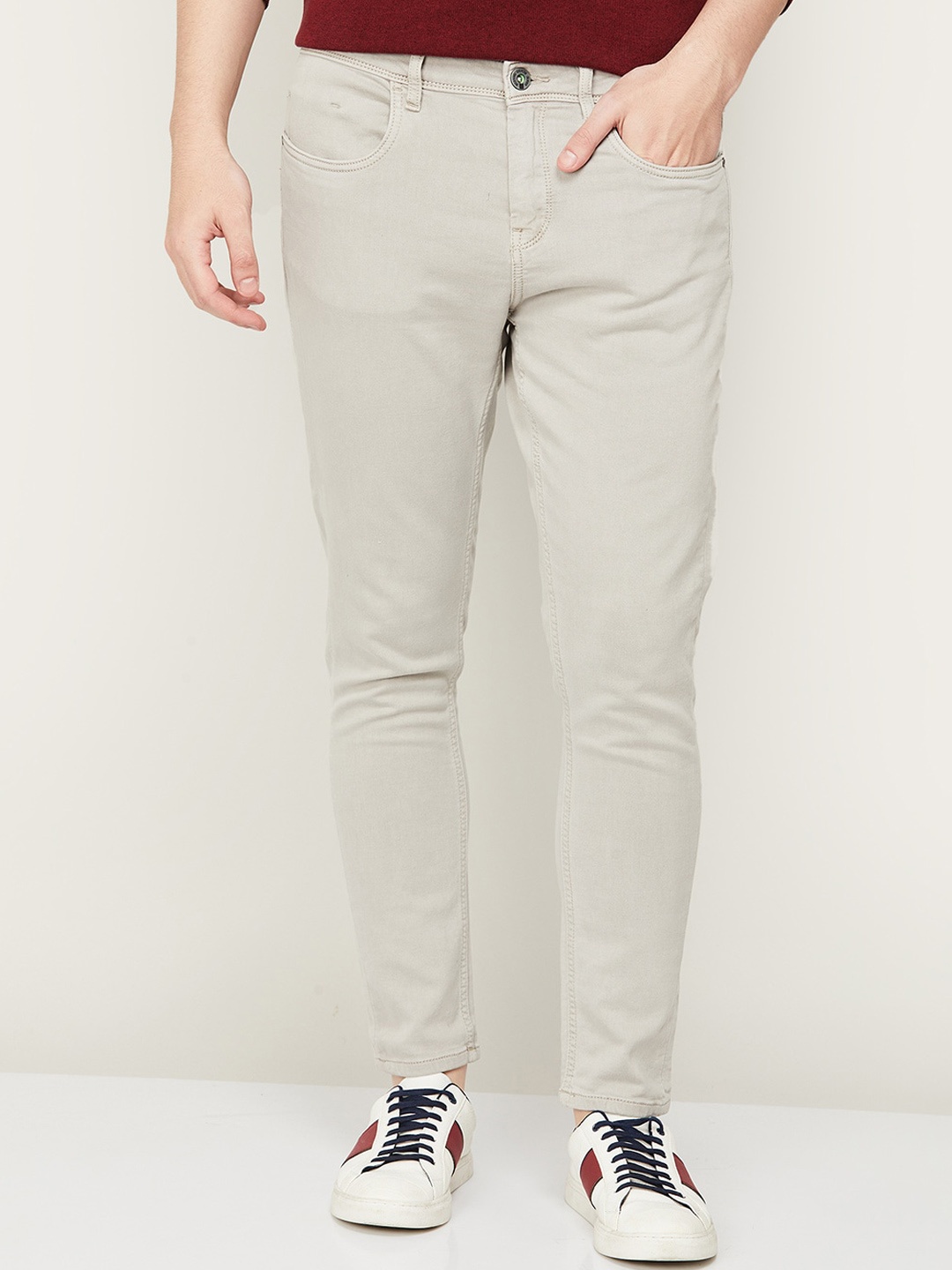 

Bossini Men Stretchable Cotton Jeans, Grey