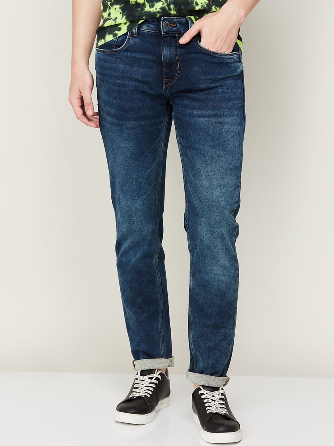 

Fame Forever by Lifestyle Men Heavy Fade Stretchable Cotton Jeans, Blue