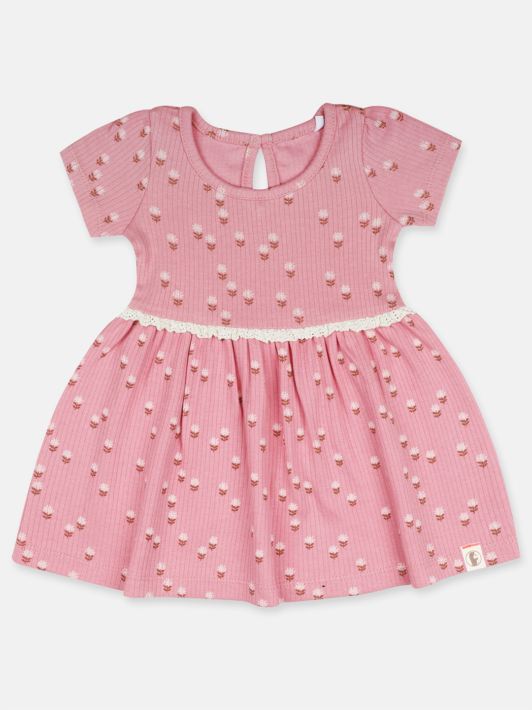 

Babysafe Infants Girls Floral Printed Cotton Dress, Pink