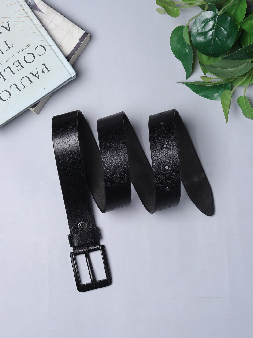 

Elite Crafts Men Textured Leather Formal Belt, Black