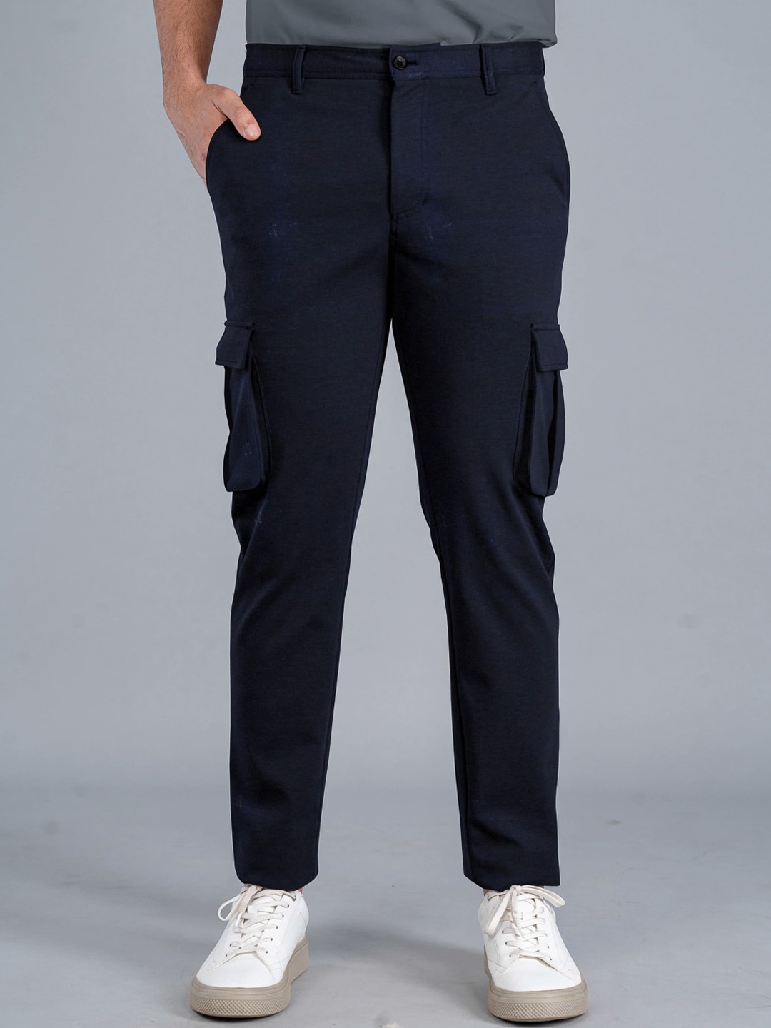 

The Pant Project Men Tailored Slim Fit Wrinkle Free Cargos, Blue