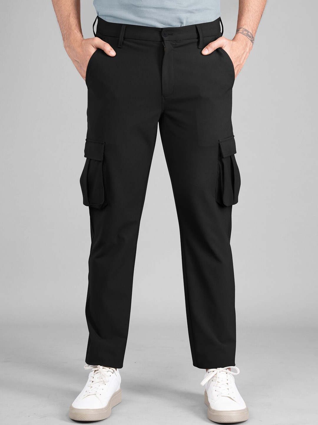 

The Pant Project Men Water Resistant Wrinkle Free Tailored Cargos, Black
