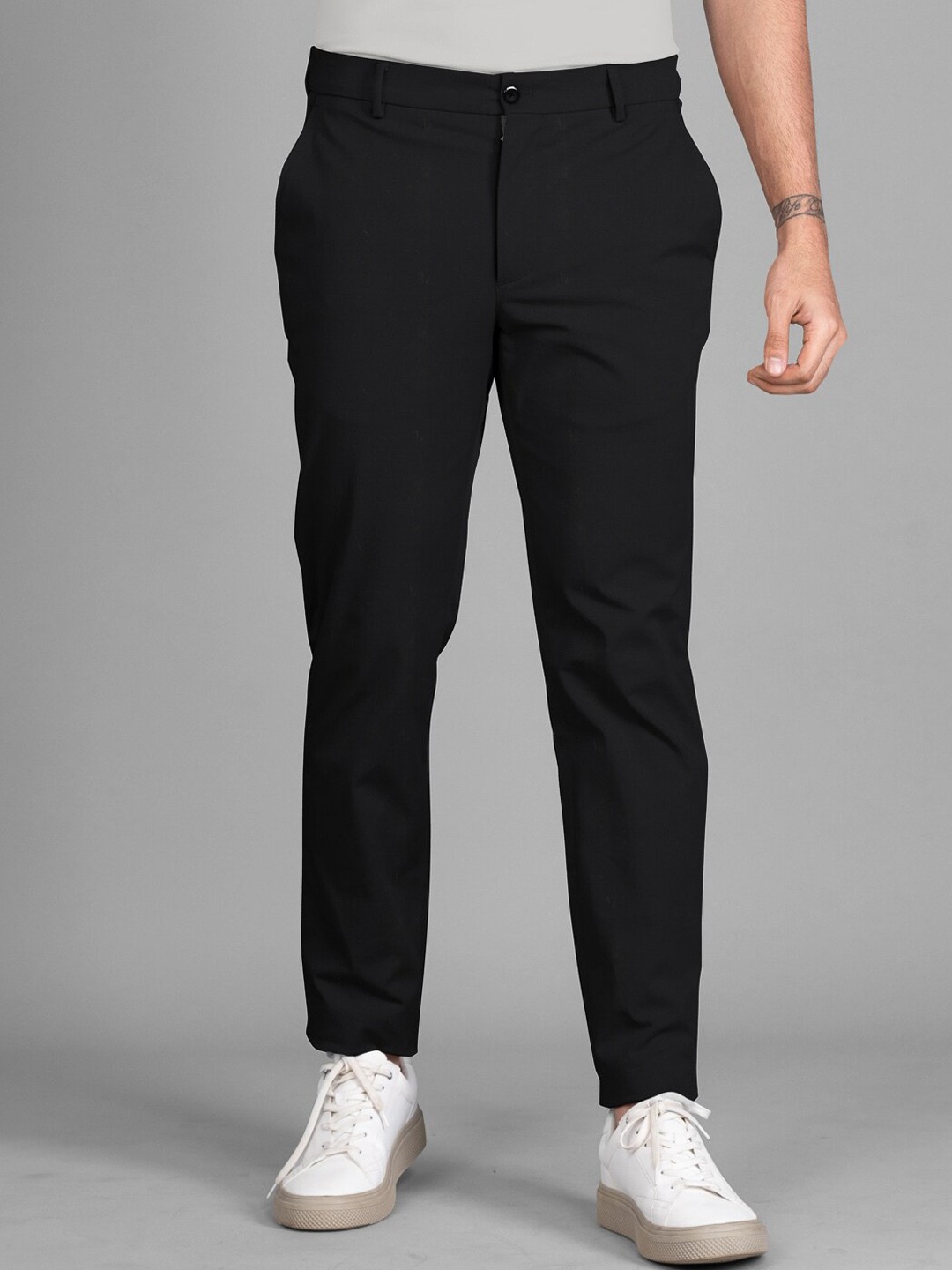 

The Pant Project Men Tailored Slim Fit Trousers, Black
