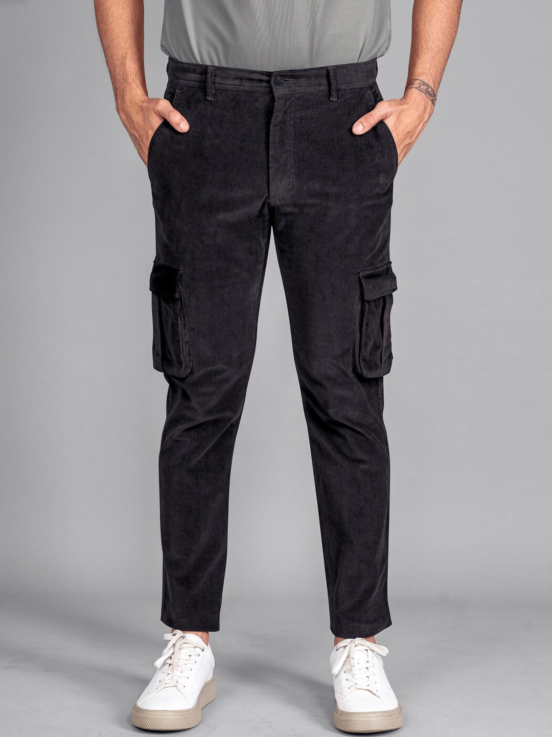 

The Pant Project Men Slim Fit Cotton Cargos Trousers, Grey