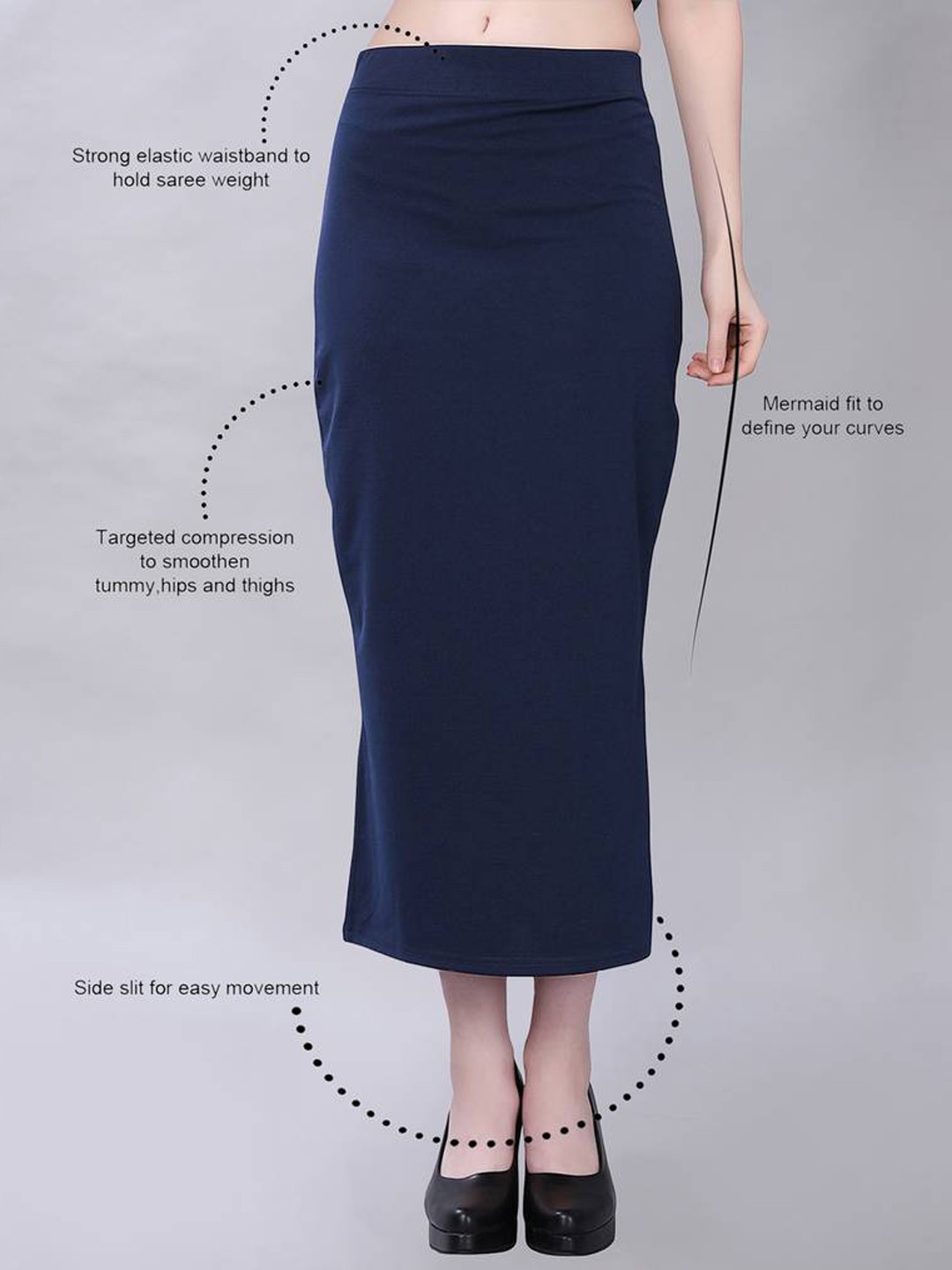 

Wuxi High-Rise Saree Shapewear, Blue