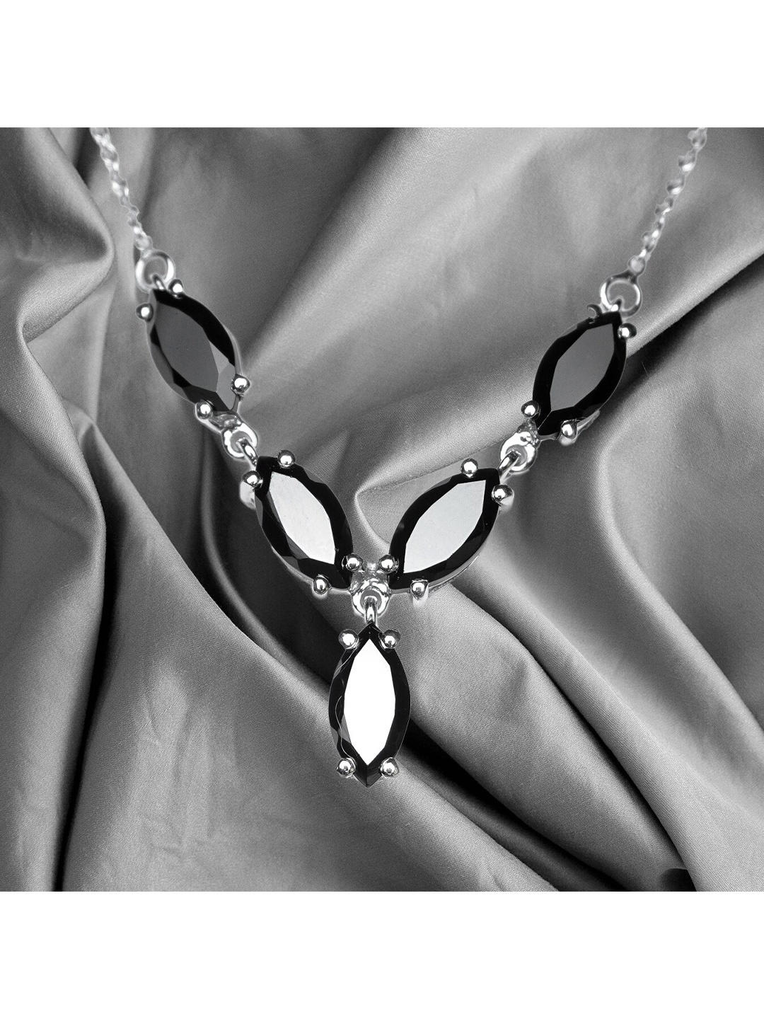 

HIFLYER JEWELS Women Sterling Silver Chain, Black