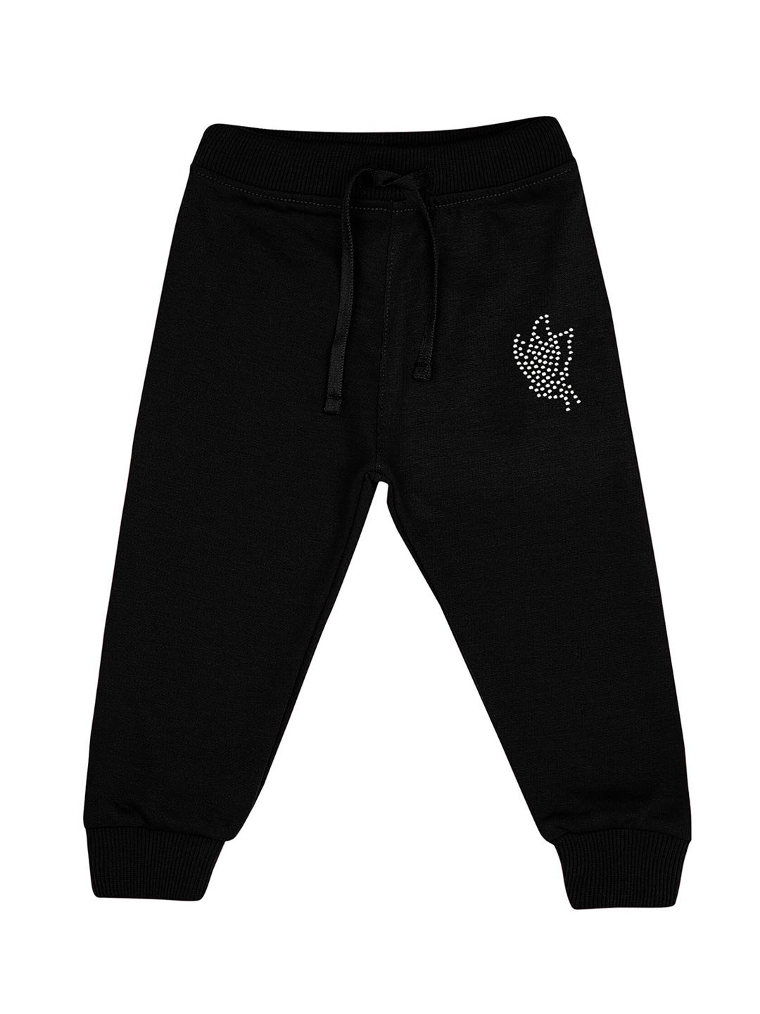 

Bodycare Kids Girls Mid-Rise Cotton Joggers, Black