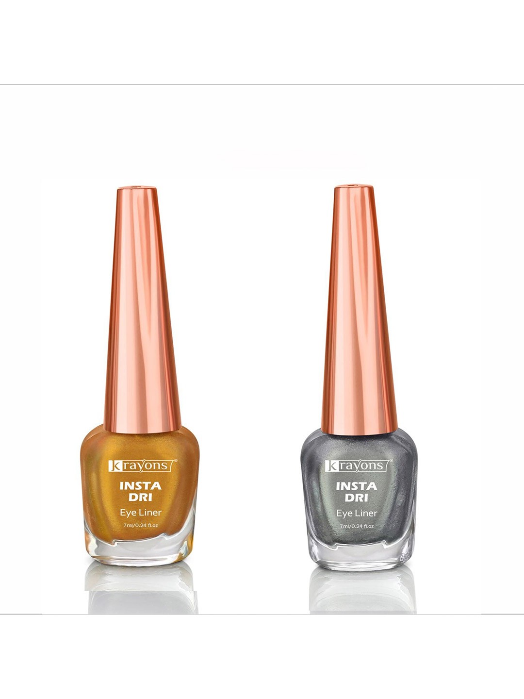 

krayons Set of 2 Insta Dri Long-Lasting Sparkling Eyeliner 7ml each- Golden 04 & Silver 05